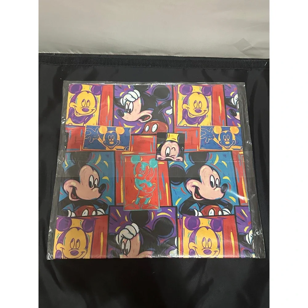 Vintage Disney Mickey Mouse Minnie Mouse Pop Art Gift Wrap Hallmark 2 Sheets